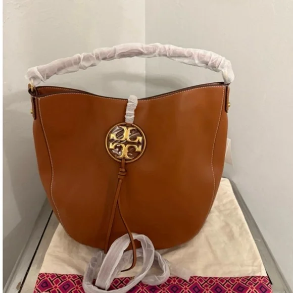 New Tory Burch Miller Metal Logo Slouchy Hobo Bag - Picture 3 of 9